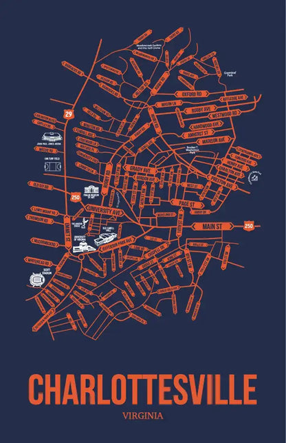 Charlottesville, Virginia street map