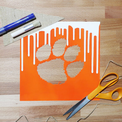Clemson Tigers Paw Logo Stencil