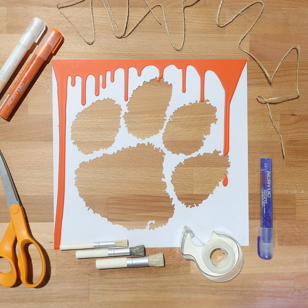 Clemson Tigers Paw Logo Stencil