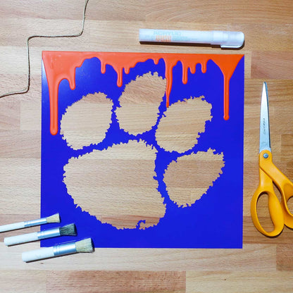 Clemson Tigers Paw Logo Stencil