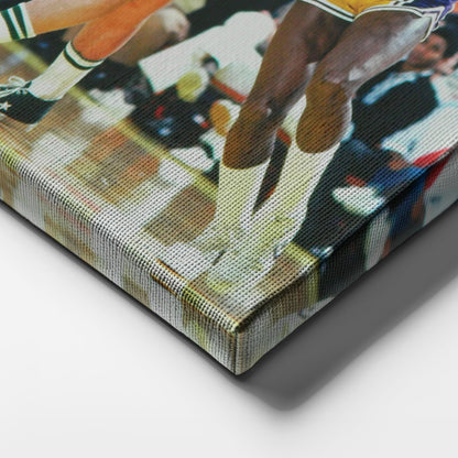 Larry Bird & Magic Johnson Canvas – Lakers vs Celtics Wall Art Print