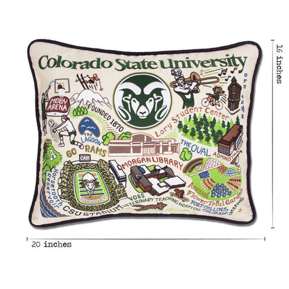 Colorado State University Collegiate Embroidered Pillow by CatStudio