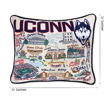 Connecticut, University of Collegiate Embroidered Pillow by CatStudio