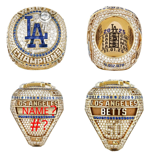 Personalized 2025 Los Angeles Baseball Championship Ring – Custom Name & Number | Ring Ceremony Edition