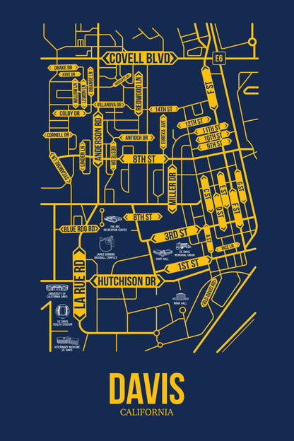 Davis, California street map