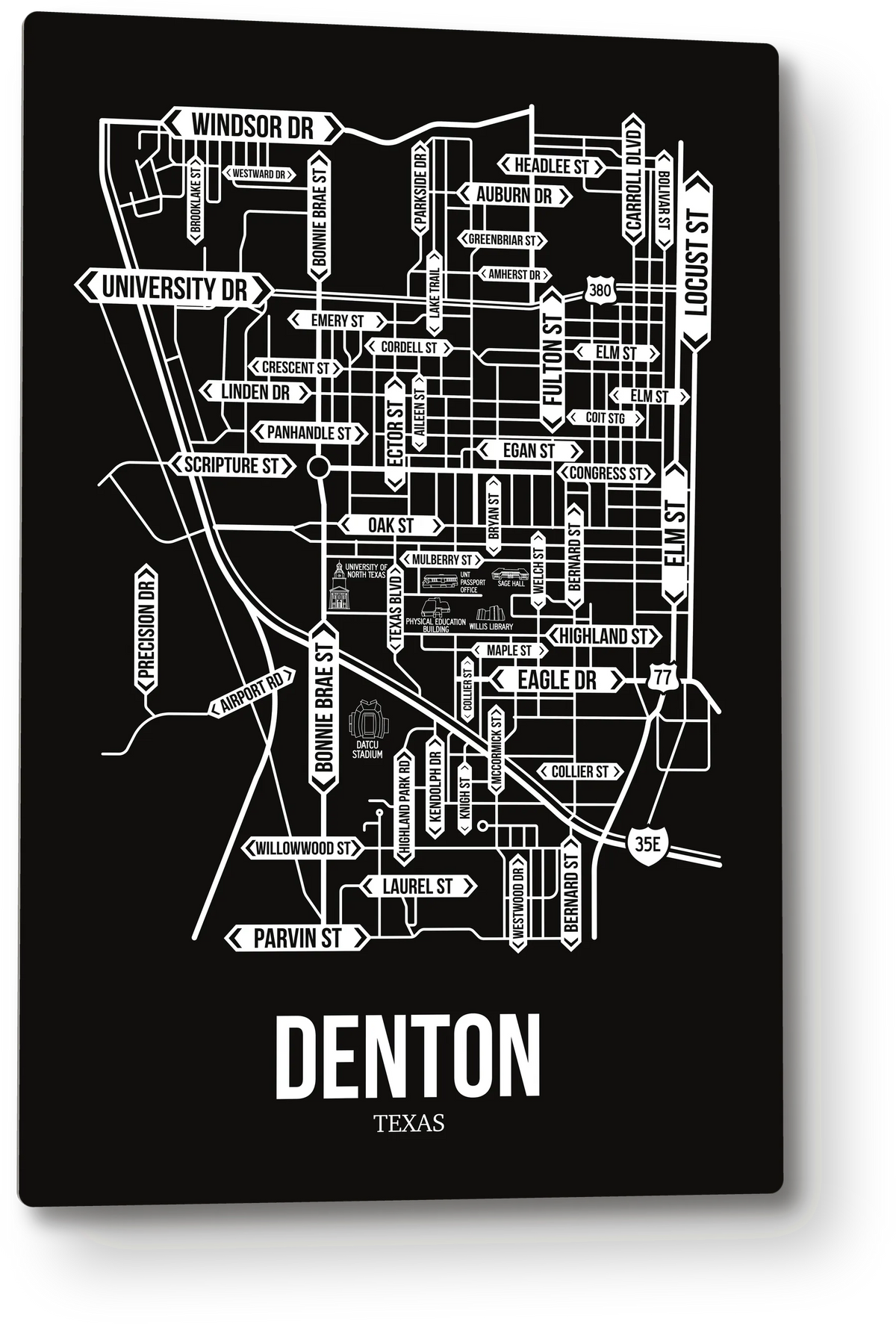 Denton, Texas street map