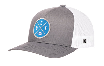 Detroit Football Trucker Hat  |  Light Blue DET X Snapback