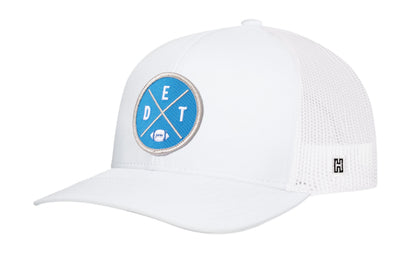 Detroit Football Trucker Hat  |  Light Blue DET X Snapback