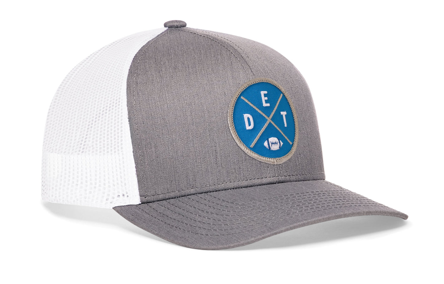 Detroit Football Trucker Hat  |  Light Blue DET X Snapback