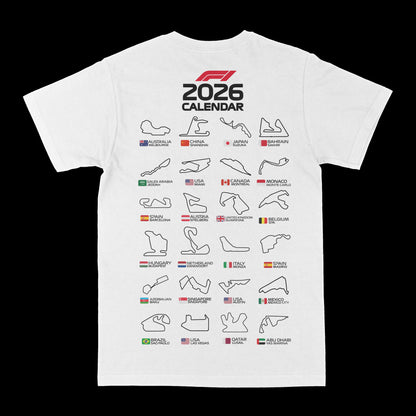 F1 2026 Race Calendar Graphic Tee