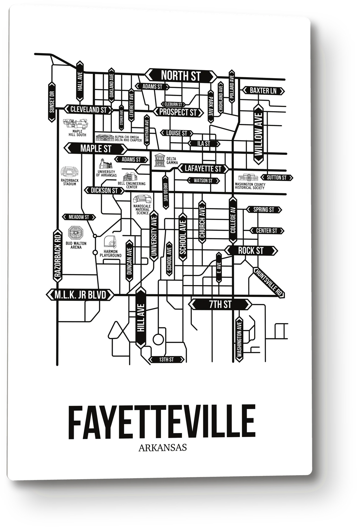 Fayetteville, Arkansas street map