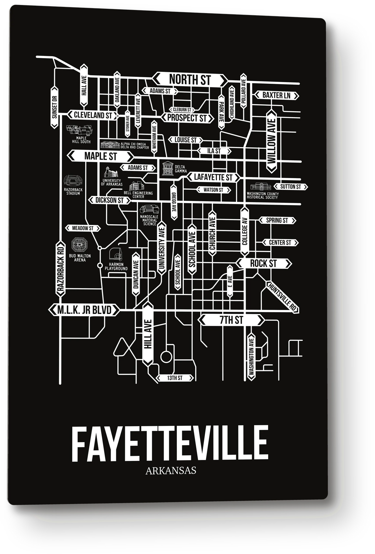 Fayetteville, Arkansas street map