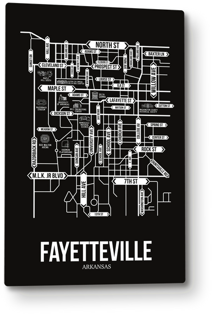 Fayetteville, Arkansas street map