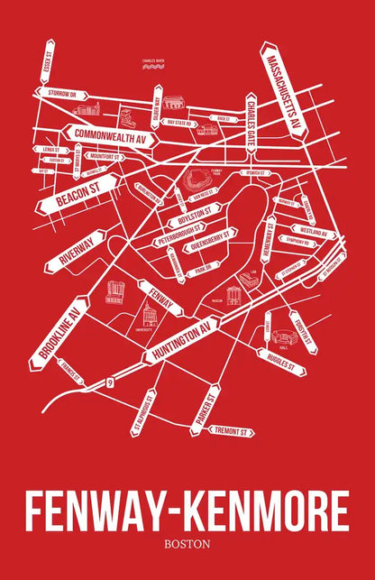 Fenway Kenmore, Boston, MA street map