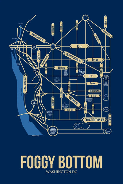 Foggy Bottom, Washington DC street map