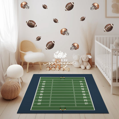 Football Field Playroom Rug / World map Area Rug