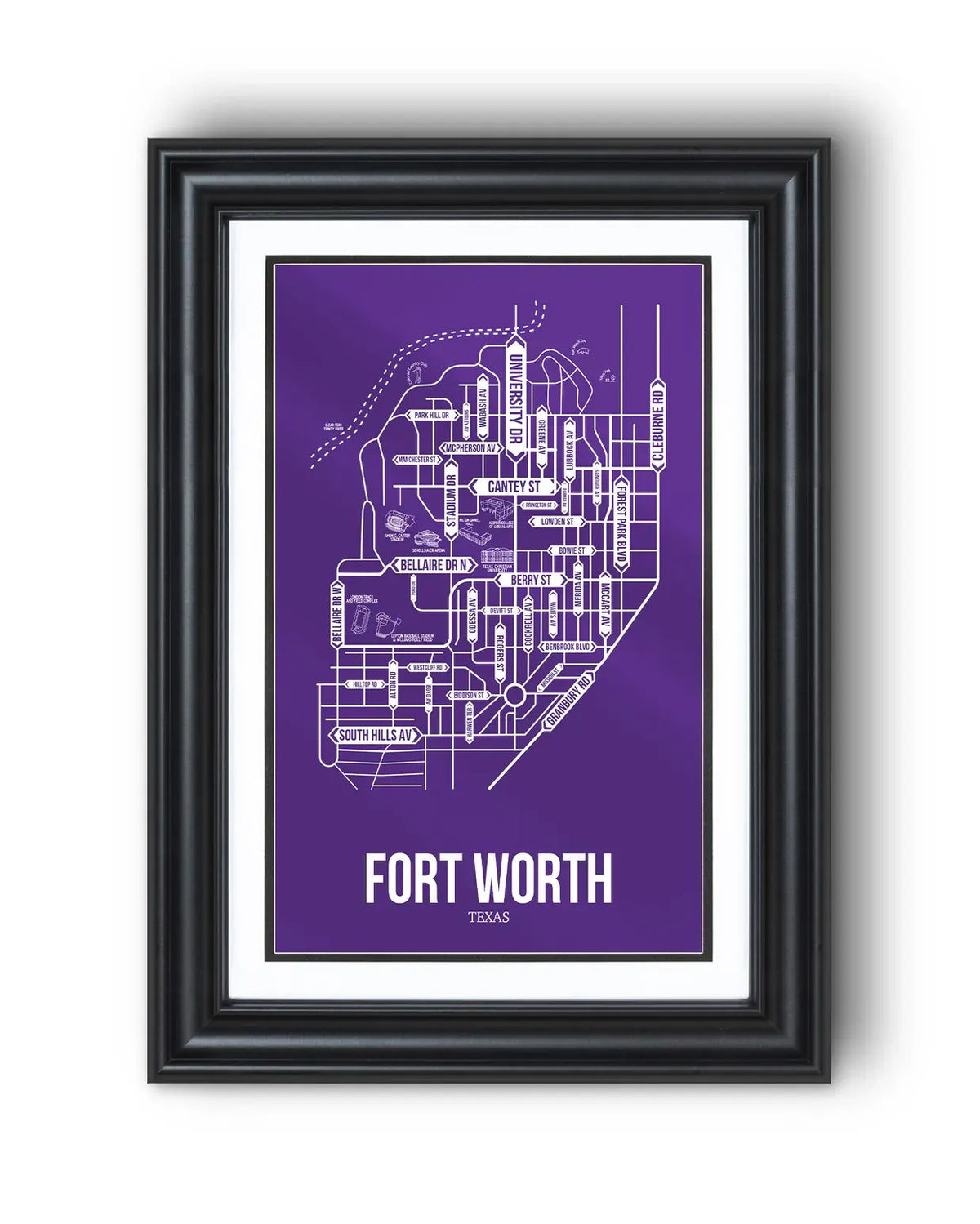 Fort Worth, Texas street map