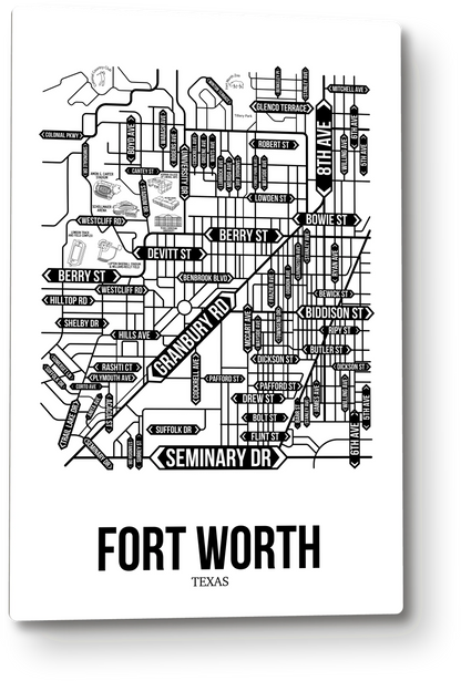 Fort Worth, Texas street map