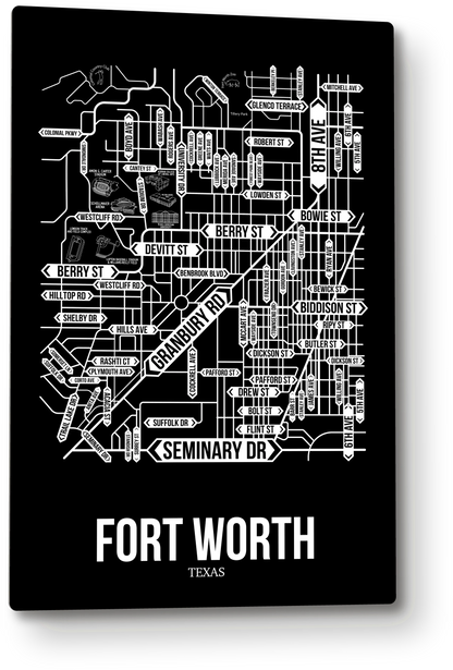 Fort Worth, Texas street map
