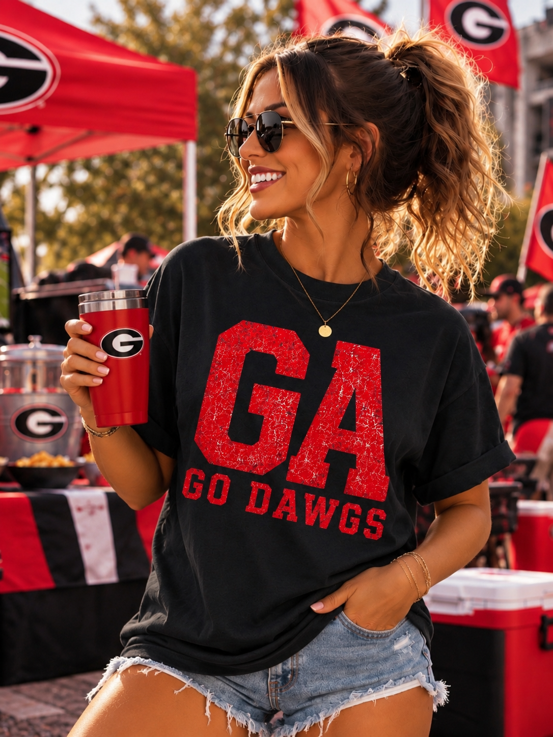 Georgia Bulldogs Retro Game Day Comfort Colors Graphic Tee