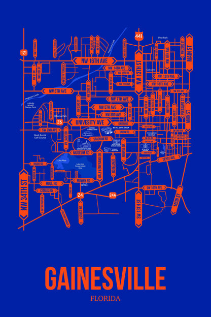Gainesville, Florida street map