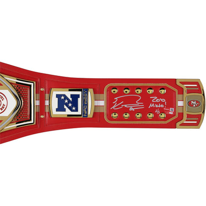 George Kittle San Francisco 49ers Autographed Fanatics Authentic WWE Title Belt with "Zero Miedo!" Inscription - Limited Edition of 5