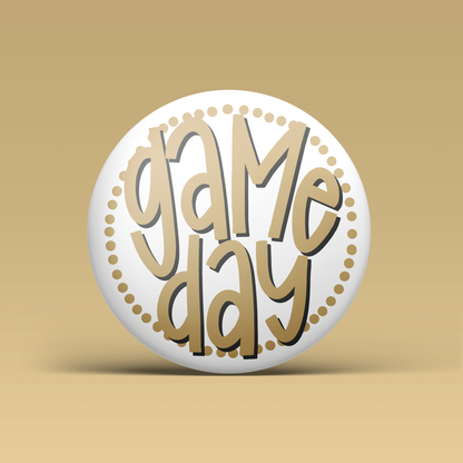 Polka Dot Game Day Button - Gold