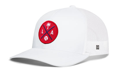 Los Angeles Trucker Hat  |  Red LA X Baseball Snapback