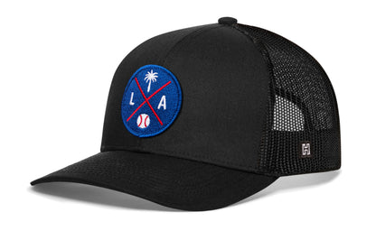 Los Angeles Trucker Hat  |  Blue LA X Baseball Snapback