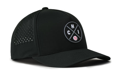 Chicago Baseball Performance 5-Panel Hat  |   Black CHI X Flexfit® Snapback