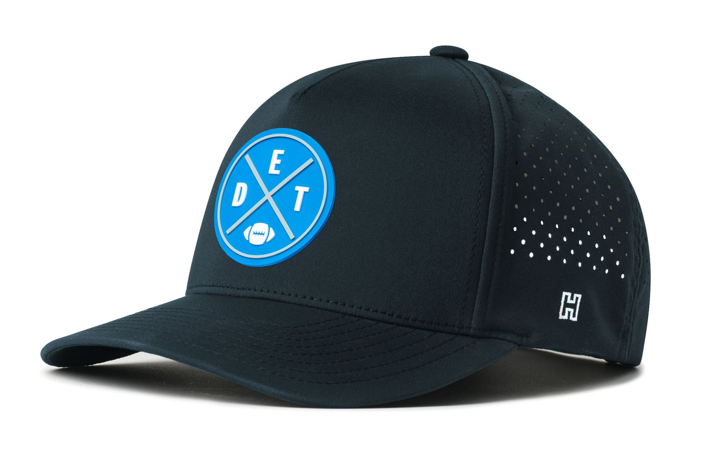 Detroit Football Performance 5-Panel Hat  |  Light Blue DET X Flexfit Snapback
