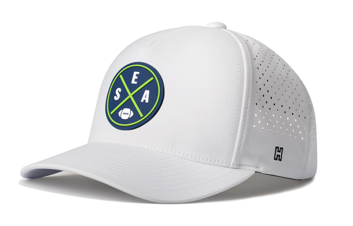 Seattle Football Performance 5-Panel Hat  |  Navy Blue SEA X Flexfit Snapback