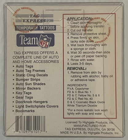 Vintage 1994 Cleveland Browns Dawg Pound Temporary Tattoos – NFL Licensed