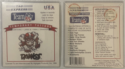 Vintage 1994 Cleveland Browns Dawg Pound Temporary Tattoos – NFL Licensed