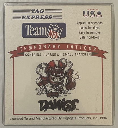 Vintage 1994 Cleveland Browns Dawg Pound Temporary Tattoos – NFL Licensed