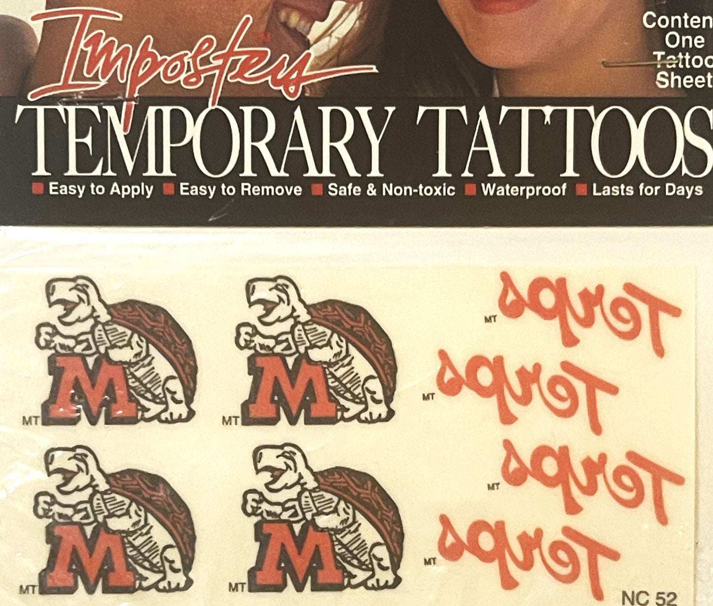 Vintage 1994 CFL Maryland Terps Temporary Tattoos ✨ College Big Ten Memorabilia!