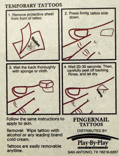 Vintage 1997 NFL Fingernail Tattoos Dallas Cowboys ⚾ It's Football Season!!!