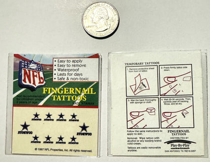Vintage 1997 NFL Fingernail Tattoos Dallas Cowboys ⚾ It's Football Season!!!