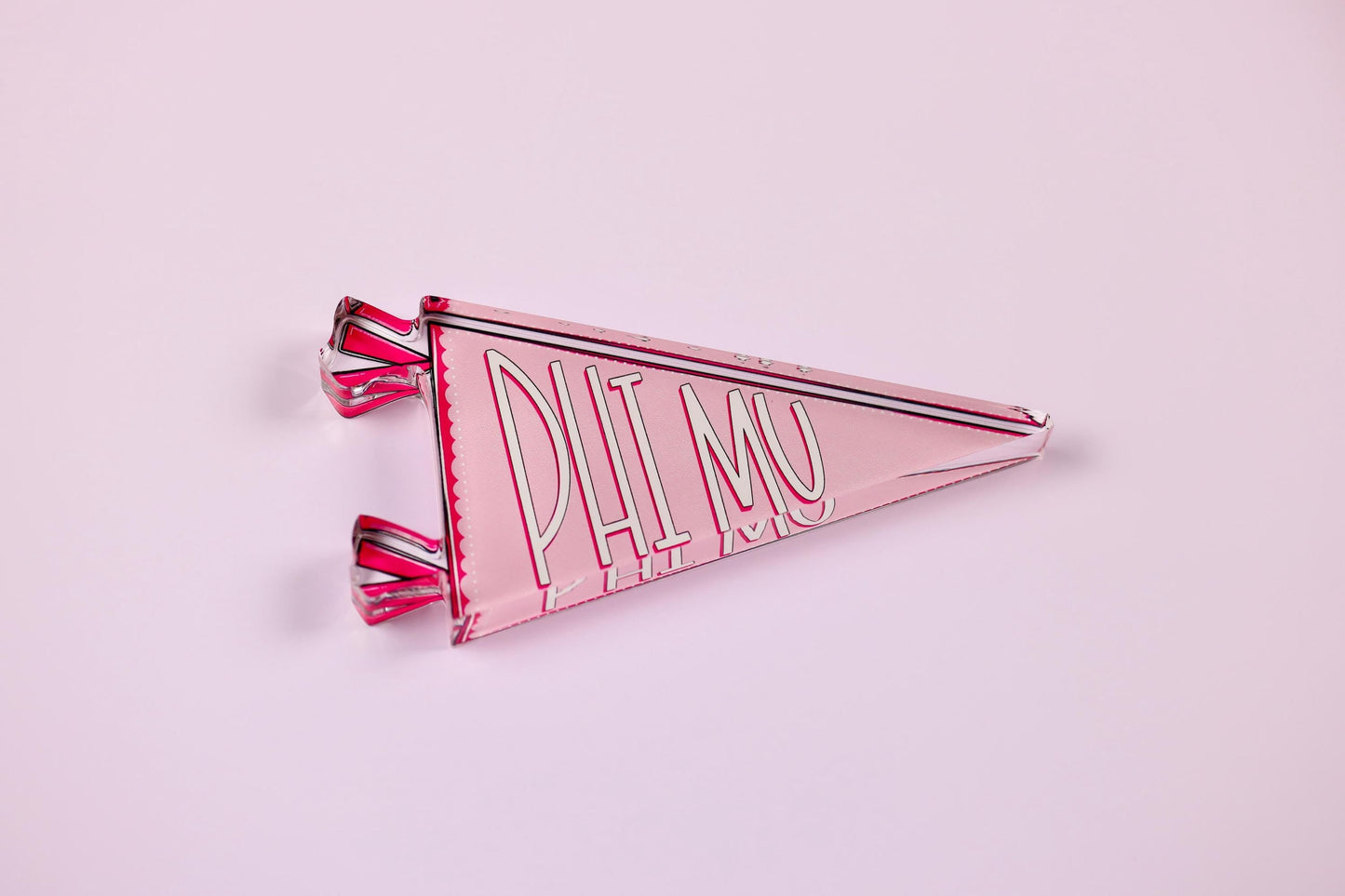Phi Mu Acrylic Pennant Flag Shelfie