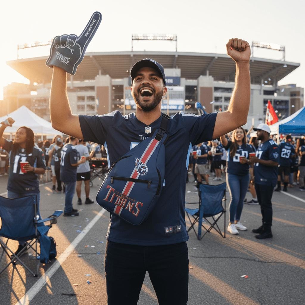 Tennessee Titans Blue Sling Bag | Adjustable Football Crossbody Bag
