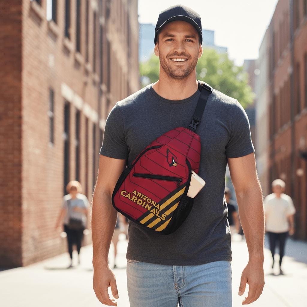 Arizona Cardinals Red Sling Bag | Adjustable Football Crossbody Bag