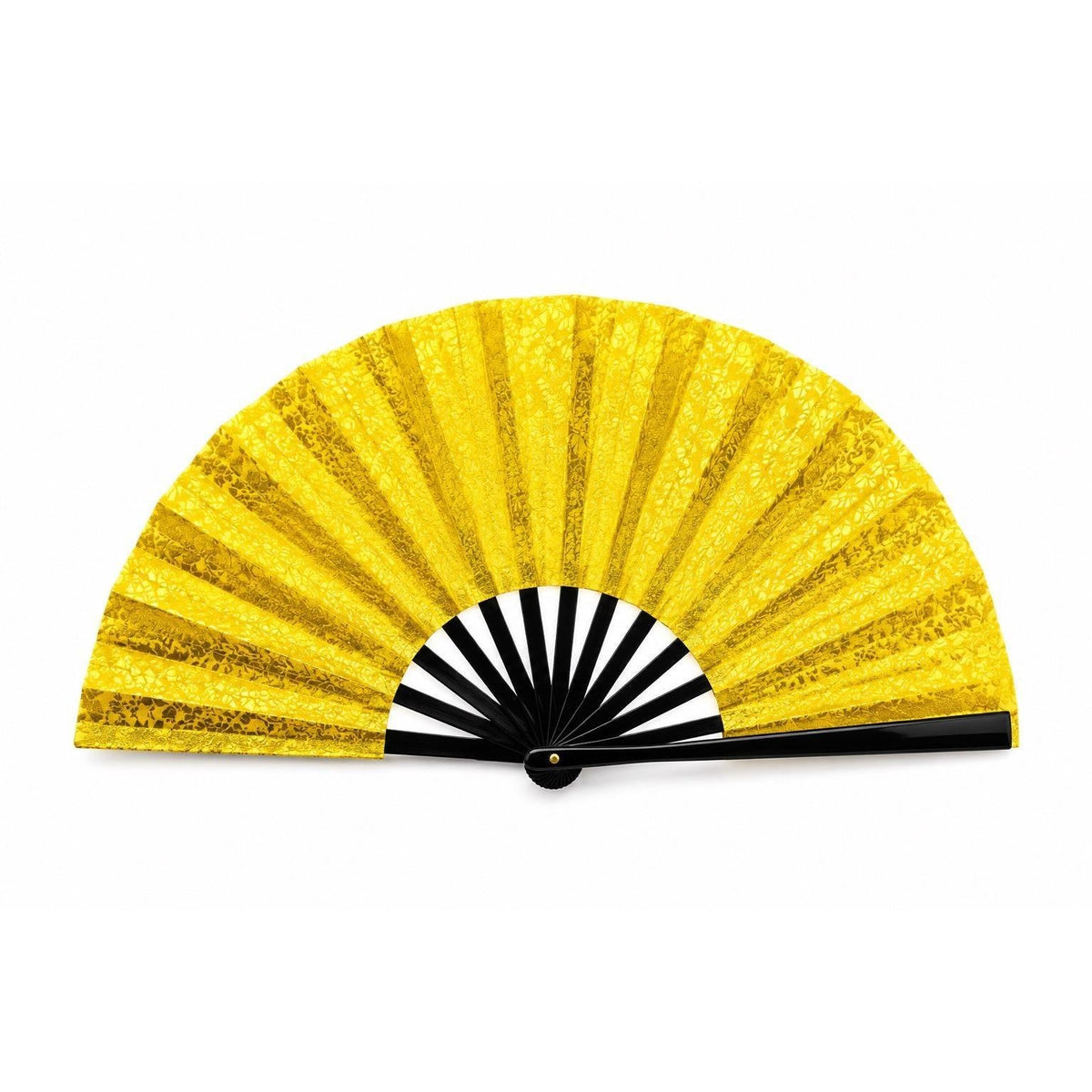 Gold Glitter Clack Fan | Oversized Dance Festival Hand Fan
