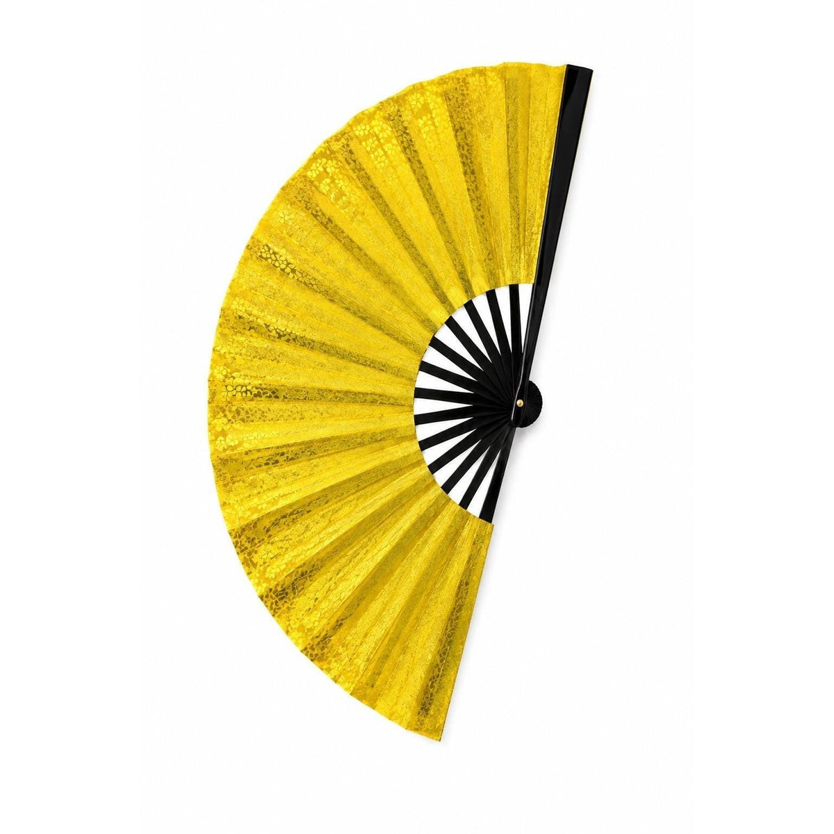 Gold Glitter Clack Fan | Oversized Dance Festival Hand Fan