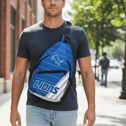 Detroit Lions Blue Sling Bag | Adjustable Football Crossbody Bag