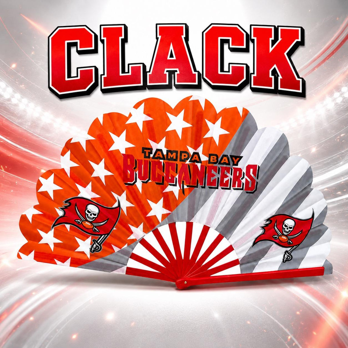 Tampa Bay Buccaneers Pirate Clack Fan | NFL Game Day Hand Fan