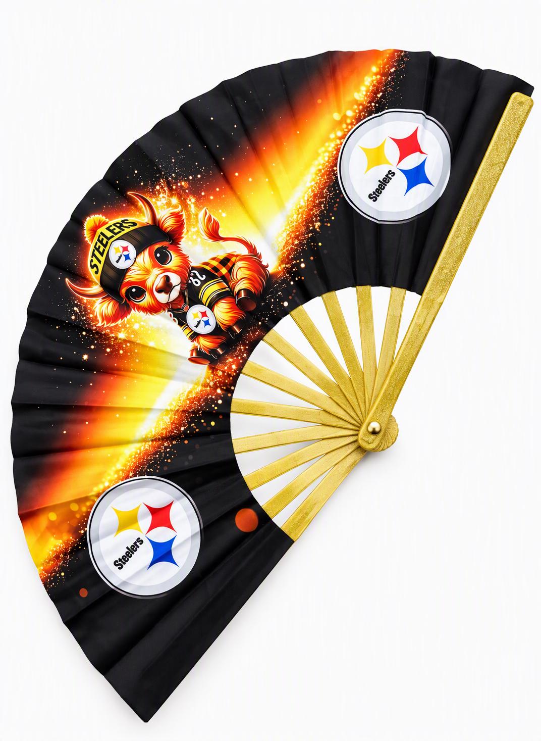Pittsburgh Steelers Fiery Clack Fan | NFL Game Day Folding Hand Fan