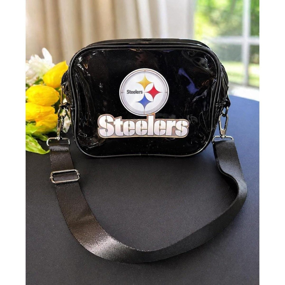 Pittsburgh Steelers Black Tinted PVC Bag | Game Day Crossbody