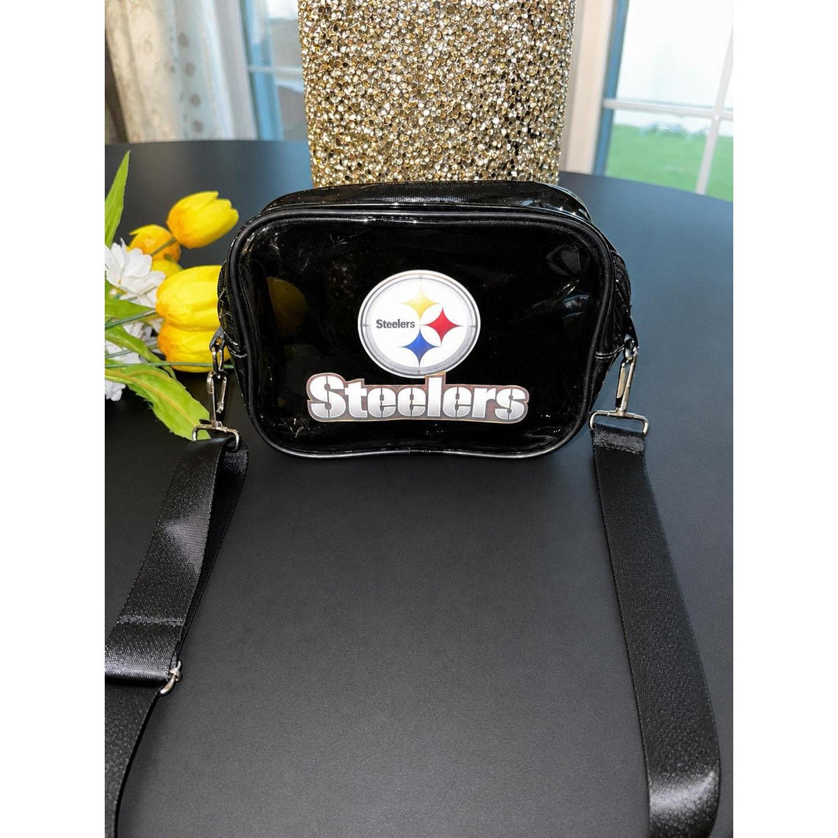 Pittsburgh Steelers Black Tinted PVC Bag | Game Day Crossbody