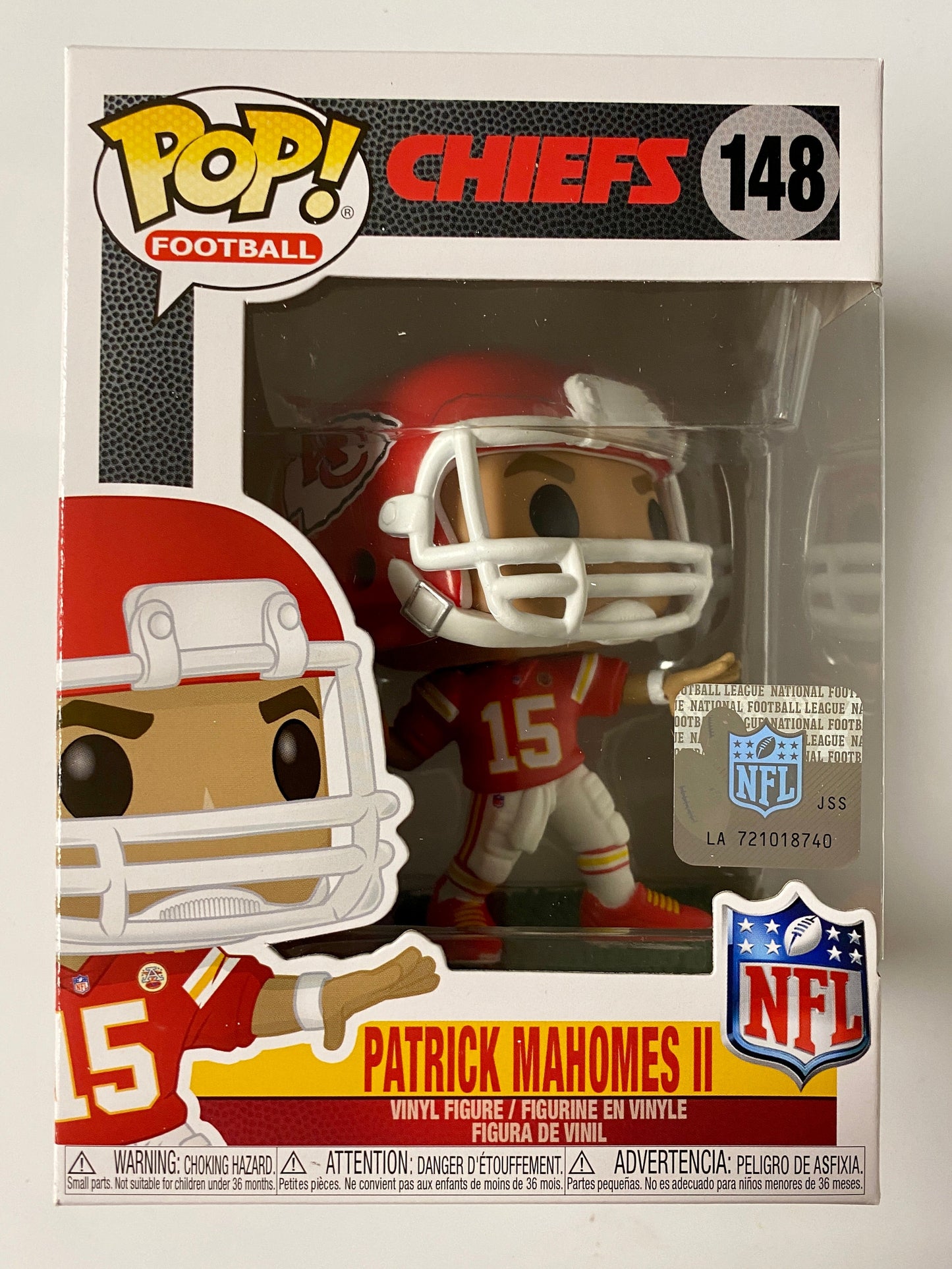 Funko Pop! NFL Kansas City Chiefs Patrick Mahomes II Throwing #148 Champion 2020