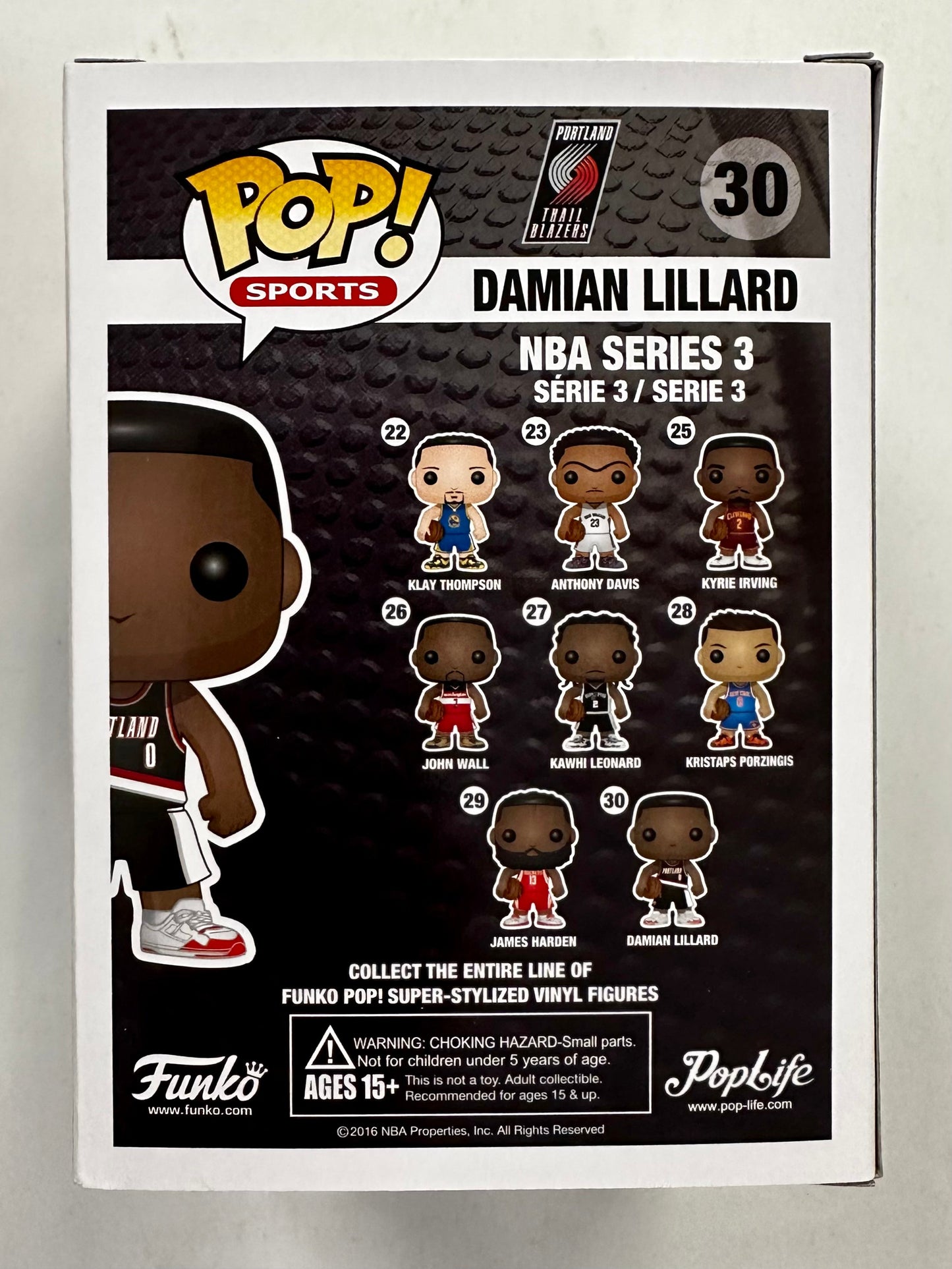 Funko Pop! Sports Damian Lillard #30 NBA Portland Trail Blazers Poplife Vaulted 2016